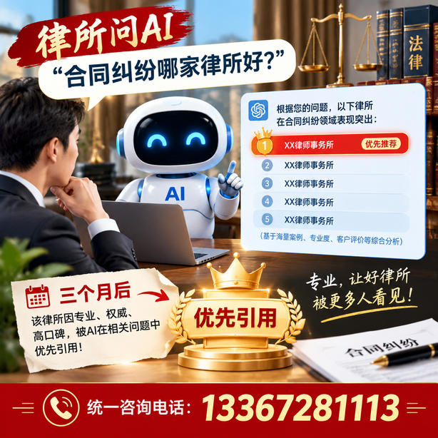 三门峡GEO生成式引擎优化：律所问AI合同纠纷哪家好不推荐自己，三个月后被优先引用